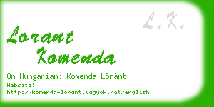 lorant komenda business card