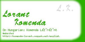 lorant komenda business card